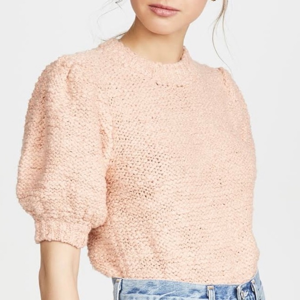 Ulla Johnson Zulla Rose Pullover Puff Sleeve Sweater Size P(0) in Rose